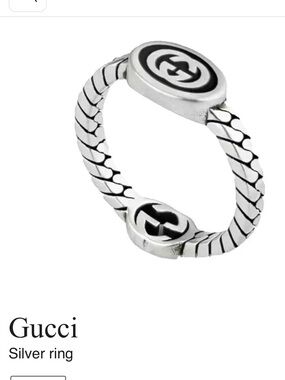 Gucci GG Interlocking Ring 925 Silver